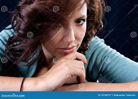 Beautiful Brunette Posing Stock Image Image Of Pure 10748757