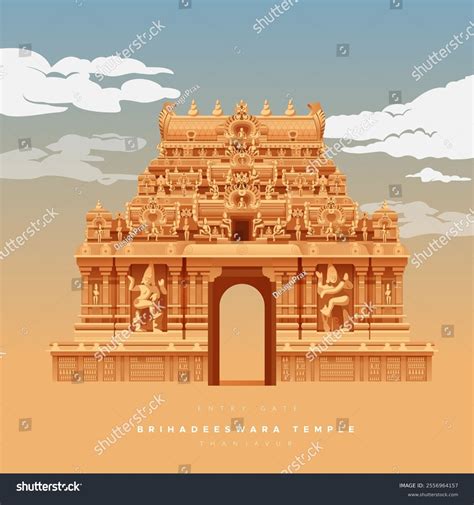 4 Entry Gate Brihadeeswara Temple Stock Vectors And Vector Art