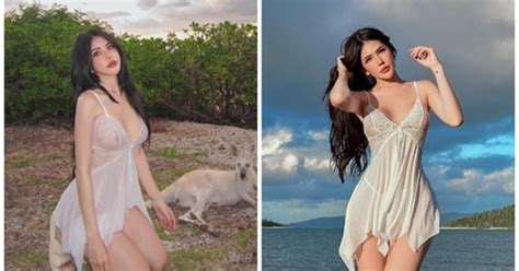 Hot girl mặc váy ngắn mỏng tang xẻ ngực sâu lộ nội y