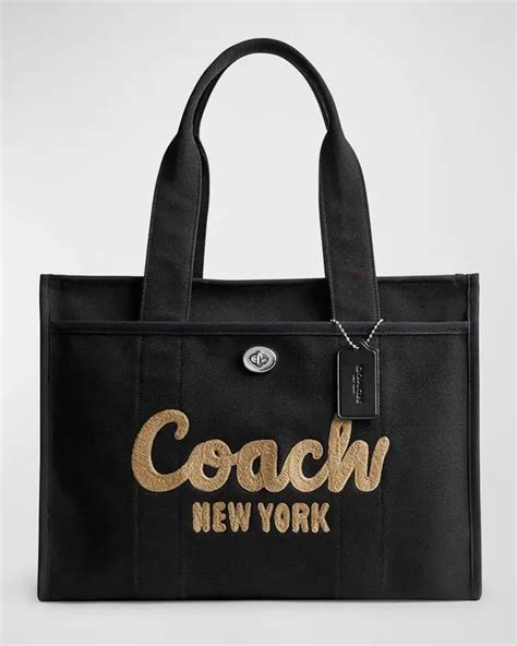 Coach Logo Canvas Cargo Tote Bag Lhblack Editorialist