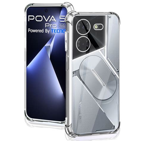 For Tecno Pova 5 Pro 5g Case Clear Shockproof Silicone Soft Cover For