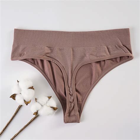 Rigardu Hot Sale Trendy Cotton Panties For Women Soft Mid Waisted Underwear Cheeky High