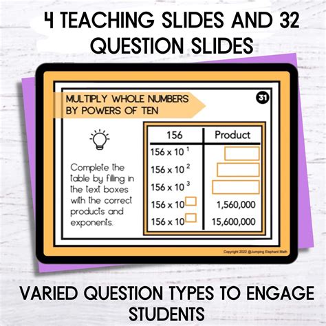 Multiply Whole Numbers By Powers Of Ten Using Exponents Google Slides