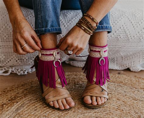 Fringe Sandal Ankle Wraps Festival Sandal Covers Hippe Barefoot