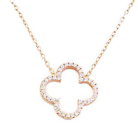 Clover Necklace In Rose Gold Delicate And Chic Rose Gold Necklace