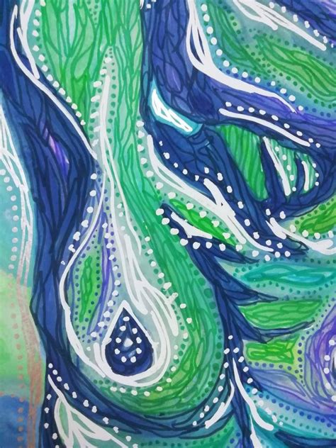 Psychedelic Nude A Watercolour Marker And White Highlight Etsy