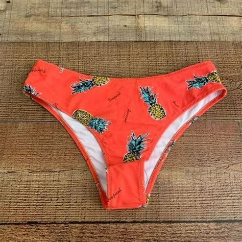 Cupshe Womens Coral Pink Pineapple Bikini Swimsuit Depop