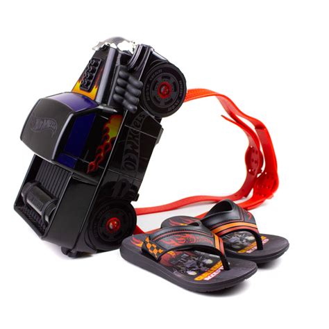Sand Lia Infantil Masculina Grendene Hot Wheels Preto Vermelho