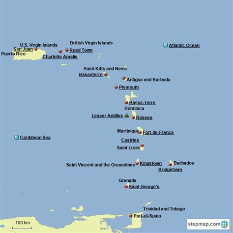 Stepmap Southern Caribbean Islands Landkarte Für Puerto Rico