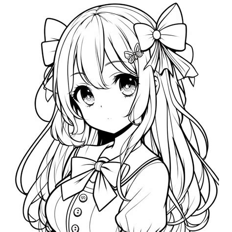 Anime Girl Coloring Pages Coloringlib