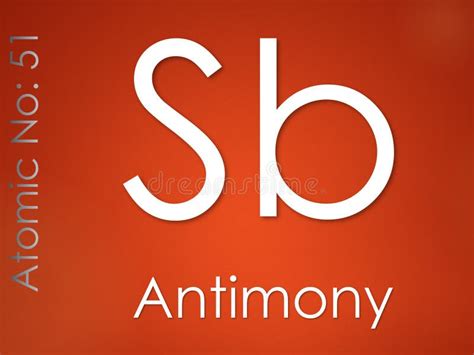 Antimony Chemical Element Symbol on Red Gradient Background Stock ...