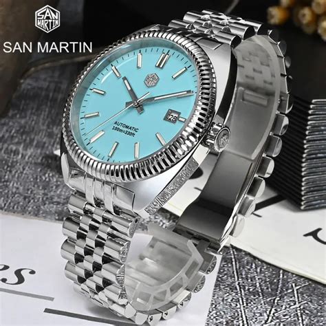 San Martin 40mm Original Men S Watch Sport Enamel Dial YN55 Luxury Men