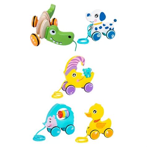 Baby Pull Along Toy Fine Motor Skill Easy To Push And Pull Birthday