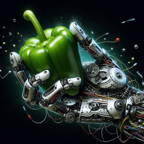 Premium Photo Robot Hands Holding Fruits And Vegetables