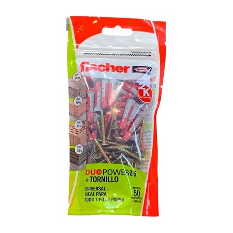 Kit Taco FISCHER DUOPOWER 6 Tornillo Tmf Phillips 4 5x35mm X50 Unidades