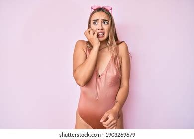 Beautiful Brunette Woman Standing Naked Covering Stock Photo Shutterstock