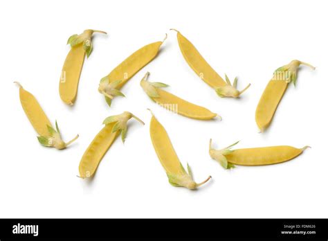 Fresh Yellow Snow Peas On White Background Stock Photo Alamy