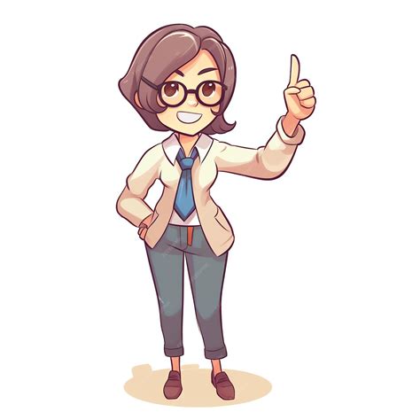 Premium AI Image | 2d character young teacher