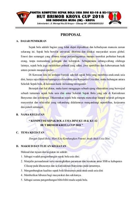 Contoh Proposal Pertandingan Sepak Bola Antar Sekolah