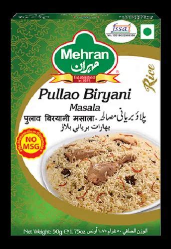 Pullao Biryani Masala Mehran Packaging Size G Packaging Type Box