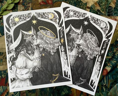 Constellation Of The Heart Lesbian Illustration Art Print Etsy