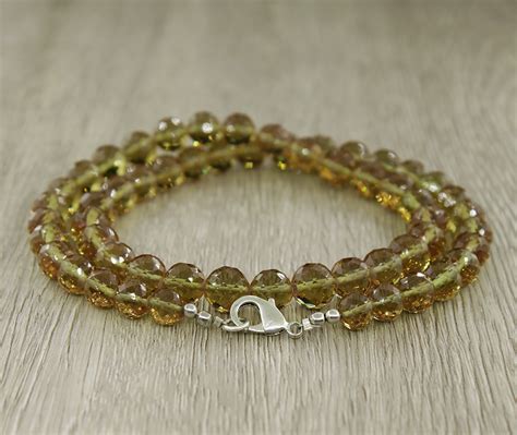 Султанит 8мм, круглые гранёные бусы "Соблазн" длиной 50см