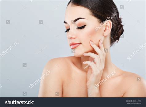 Beautiful Girl Dark Hair Naked Shoulders Stock Photo Shutterstock
