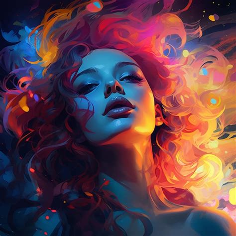 premium photo glowing womans head  hair  shaw style beautiful