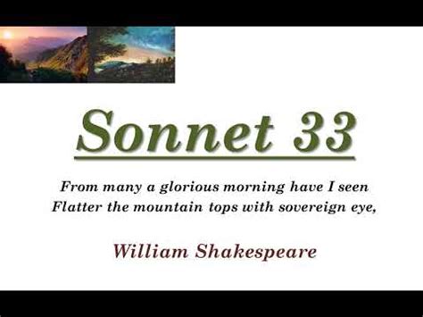 Sonnet 33 By William Shakespeare Poem Summary In Tamil YouTube