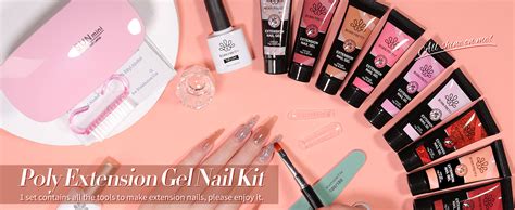 Amazon BORN PRETTY Poly Extension Gel Kit Colors Extension Nail Gel Kit Nude Clear Jelly