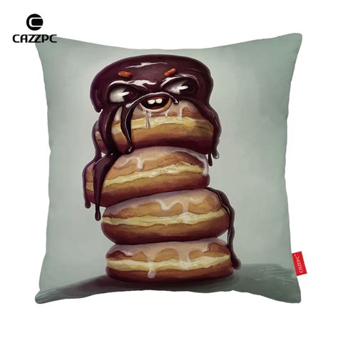 Funny Evil Chocolate Sauce Donuts Print Car Decorative Pillowcase