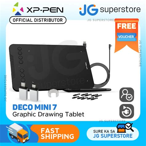XP-Pen Deco Mini 7 Graphic 7in x 4.3in Drawing Pen Tablet with P05D 60 ...