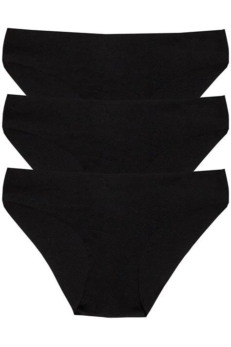 La Fiorra Siyah Lazer Kesim Dikişsiz Iz Yapmayan Yumuşak Mikro Kumaş Bikini Külot Kadın 3lü