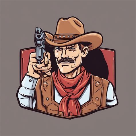 Premium AI Image Cartoon Cowboy With A Gun Generated With Ai