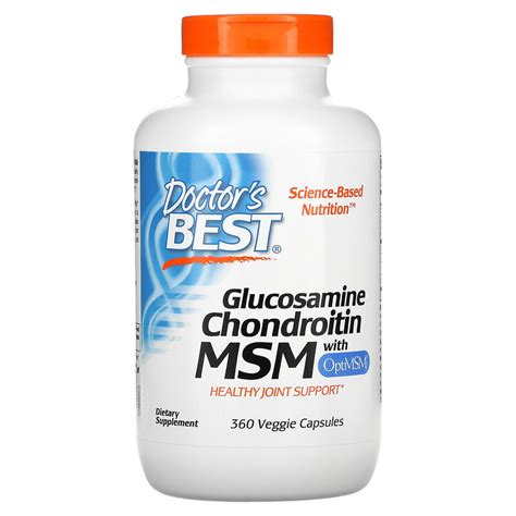 Doctor's Best, Glucosamine Chondroitin MSM with OptiMSM, 360 Veggie ...