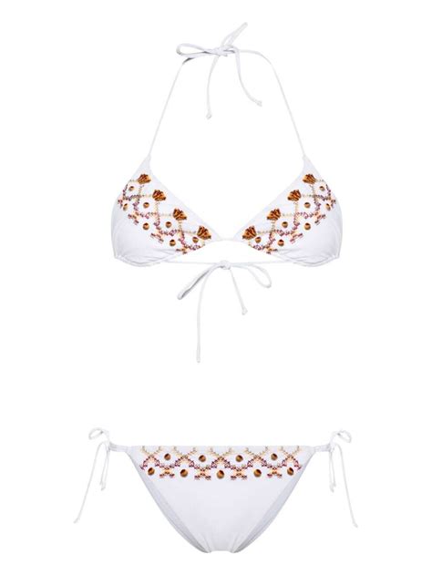Ermanno Scervino Embroidered Motif Bikini White Editorialist