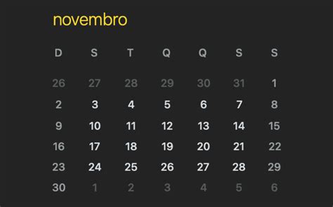 Quinto Dia útil De Novembro - 6