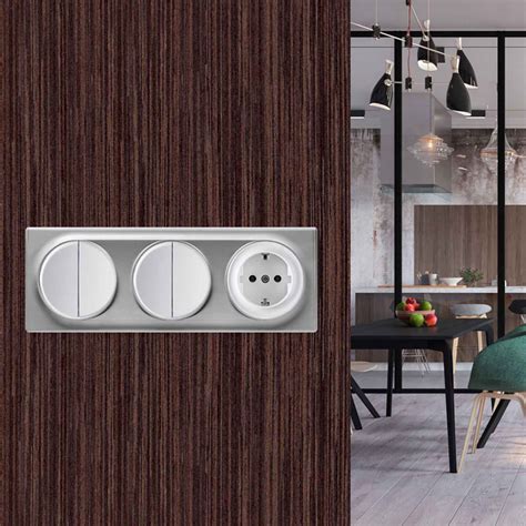 Rama priza 3 module, OneKeyElectro Florence, Policarbonat, gri concept ...