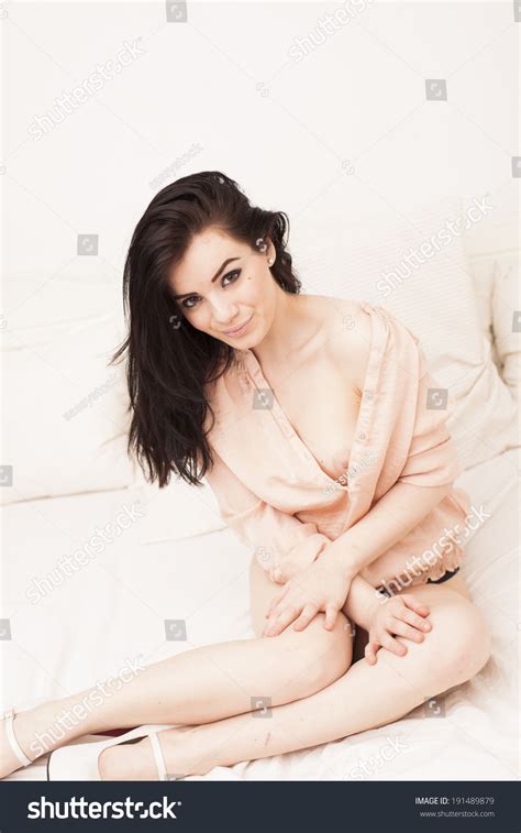 Sexy Topless Brunette Woman Posing On Stock Photo Shutterstock