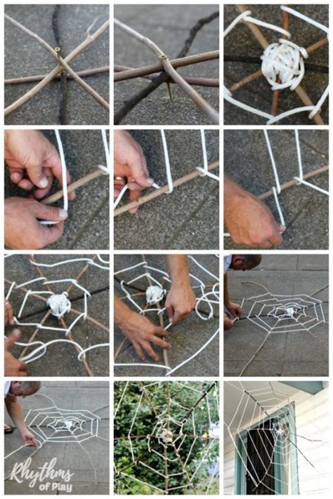 Giant Rope DIY Halloween Spider Web Decoration | Spider web halloween decorations, Halloween ...