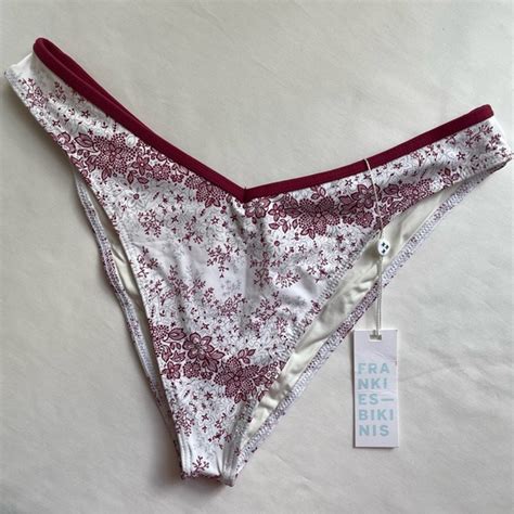 Frankie S Bikinis Swim Nwt Frankies Bikinis Enzo Floral Cheeky Bikini Bottom Size Large In