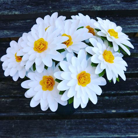 Gerber Daisy Paper Flower Bouquet Black Red White Etsy