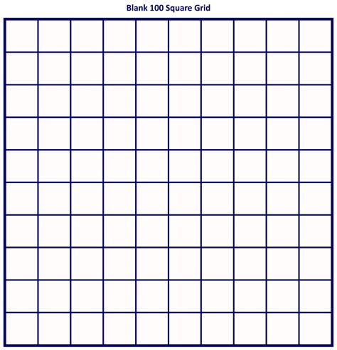 Printable 100 Square Grid | Printablee | Square printables, Square, The 100