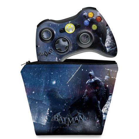 KIT Capa Case E Skin Xbox 360 Controle Batman Arkham Origins Pop