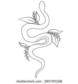 Snake Tattoo Line Art Vector Design Stock Vector (Royalty Free ...