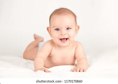 Naked Infant Baby Towel On White Stock Photo Edit Now