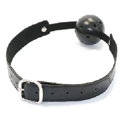 Black Leather Hollow Gagged Mouth Ball Gag Bdsm Sex Party Toys Ebay