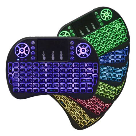 Rgb Contraluz I Mini Teclado Qwerty Sin Hilos Para Media Player