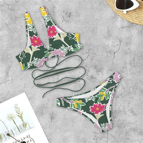 Bluedoba Personalized Custom Personalized Women S Cross String Bikini Set