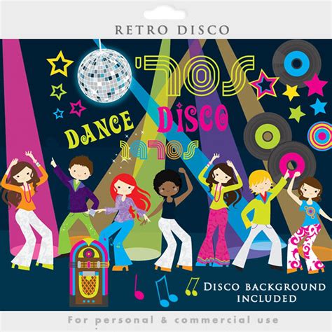 Disco Clipart Retro Clip Art, Dancing Vintage Jukebox Albums Music ...